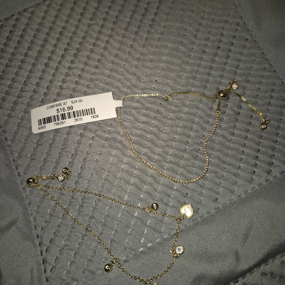 2 New Elegant Gold Bracelet with Crystal Accents